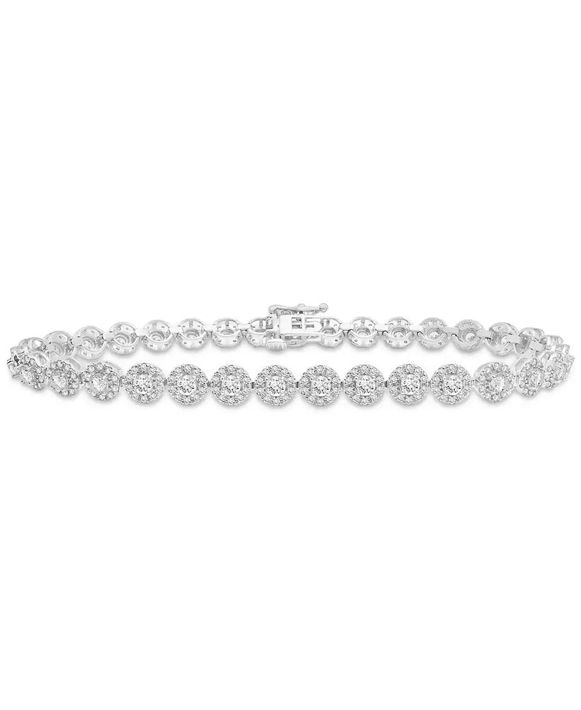 商品Wrapped in Love|Diamond Halo Tennis Bracelet (3 ct. t.w.) in 14k White Gold, Created for Macy's,价格¥23558,第1张图片