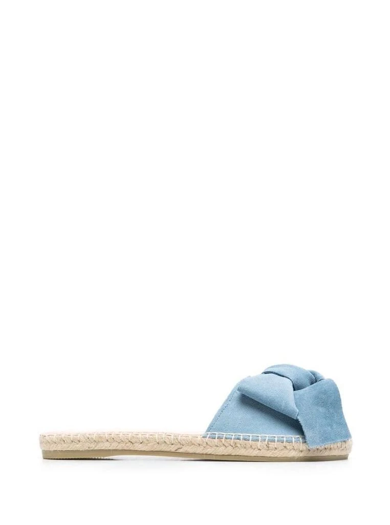 商品Manebi|Manebi Manebì Womans Hamptons Leather Slide Sandals With Pale Blue Suede Bow,价格¥1167,第2张图片详细描述