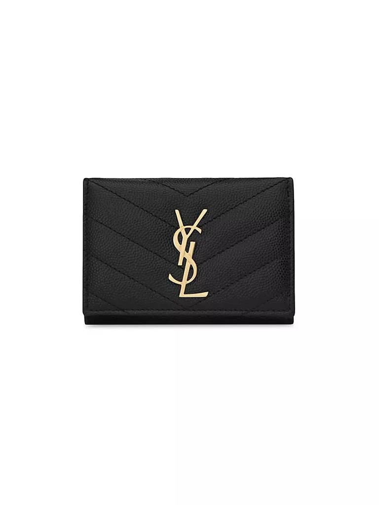 商品Yves Saint Laurent|Cassandre Slim Key Case in Grain De Poudre Embossed Leather,价格¥2964,第1张图片