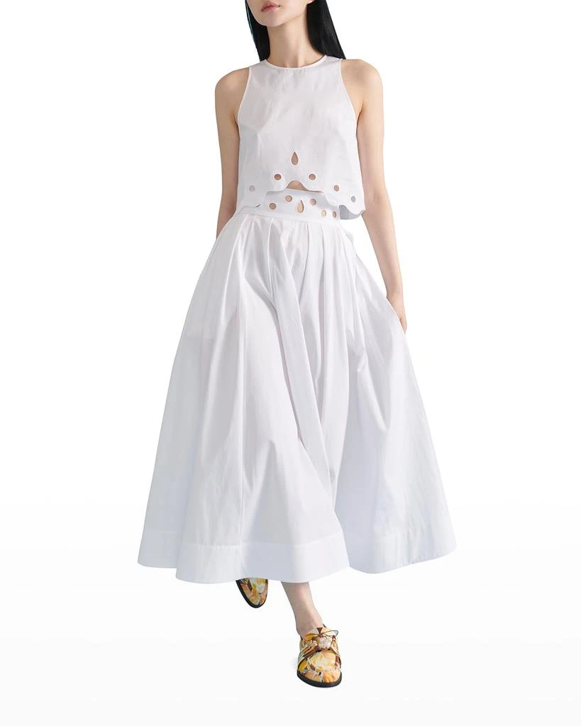 商品Rosie Assoulin|Eyelet Pleated Maxi Skirt,价格¥2306,第4张图片详细描述