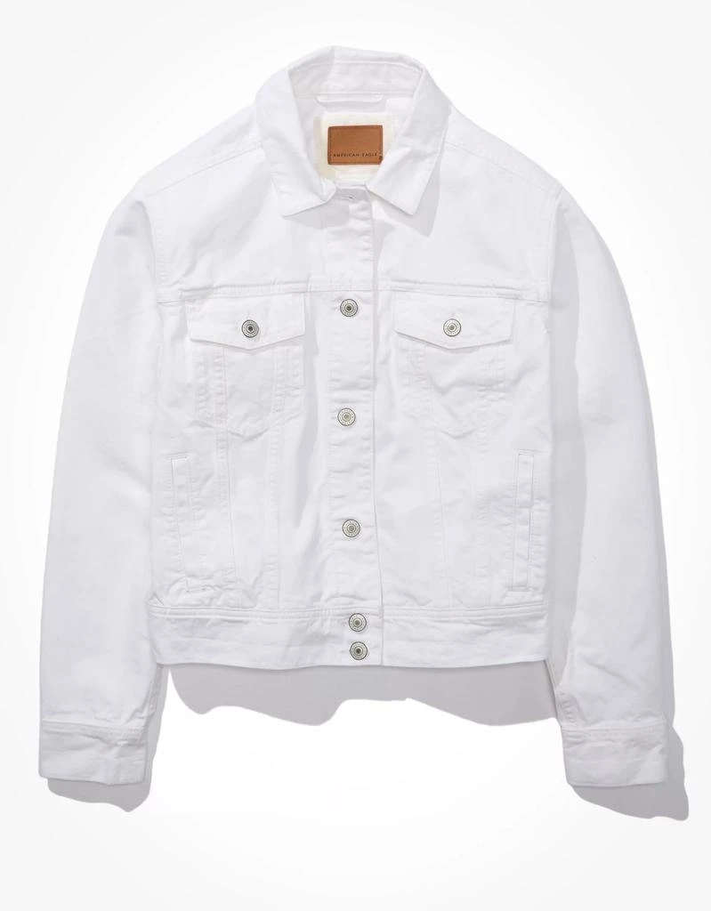 商品AE|AE Classic White Denim Jacket,价格¥456,第4张图片详细描述