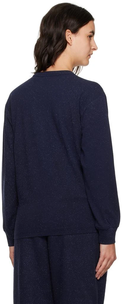 商品Alexander Wang|Navy Glittered Long Sleeve T-Shirt,价格¥1504,第3张图片详细描述