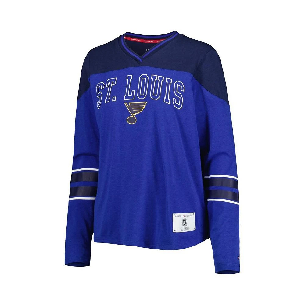 商品Tommy Hilfiger|Women's Blue St. Louis Blues Abigail V-Neck Long Sleeve T-shirt,价格¥309,第2张图片详细描述