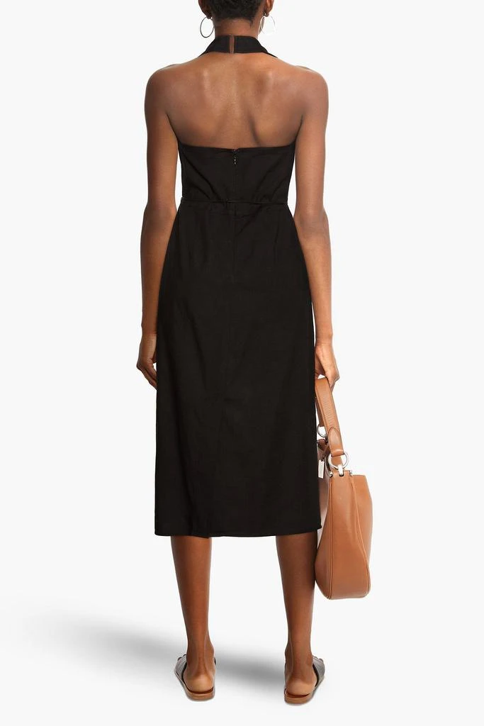 商品Vince|Linen-blend halterneck midi dress,价格¥1405,第1张图片