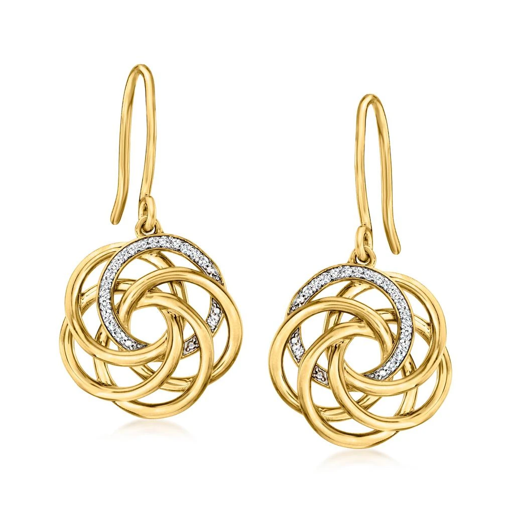 商品Ross-Simons|Diamond Interlocking-Circle Drop Earrings in 18kt Gold Over Sterling,价格¥1186,第1张图片