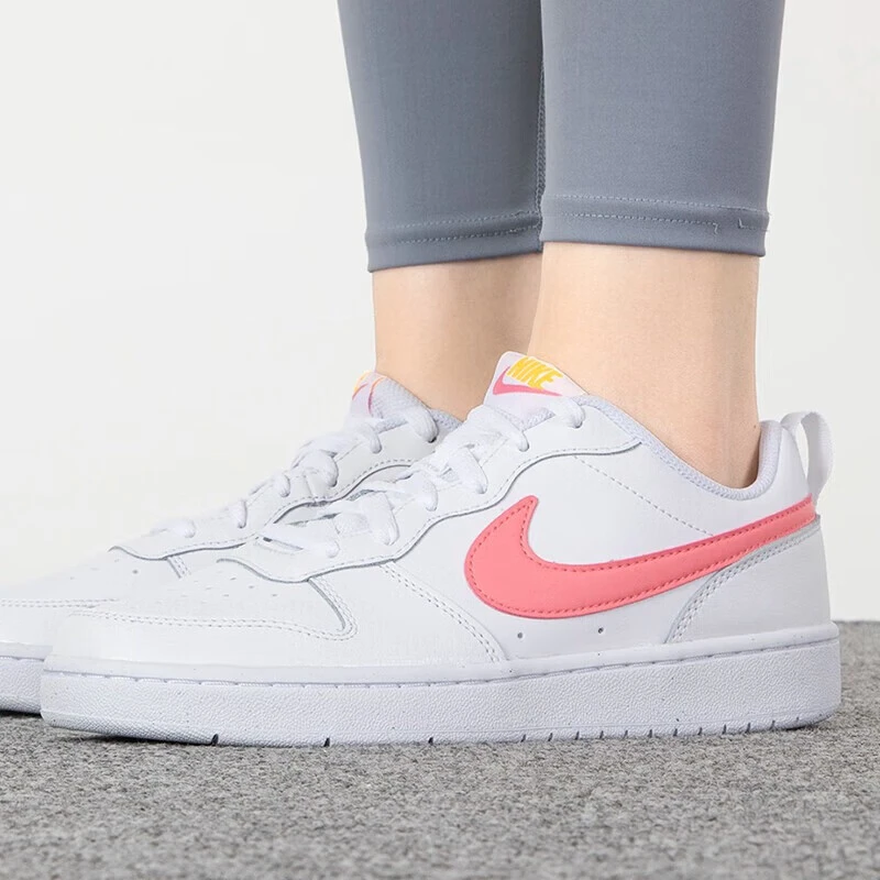 商品[国内直发] NIKE|Court Borough Low 2 皮革 休闲 灵活适应 耐磨 低帮 儿童板鞋 白粉 男女同款,价格¥552,第7张图片详细描述