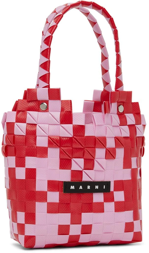 商品Marni|Kids Pink & Red Diamond Basket Tote,价格¥946,第2张图片详细描述