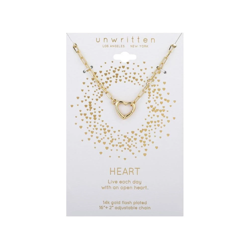 商品Unwritten|Gold Flash Plated Heart Link Necklace, 16+2" Extender,价格¥337,第2张图片详细描述