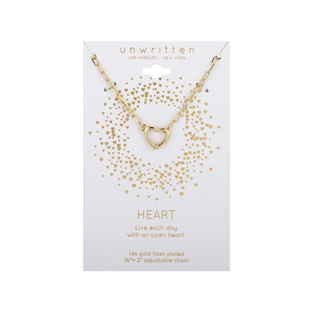 商品Unwritten|Gold Flash Plated Heart Link Necklace, 16+2" Extender,价格¥194,第4张图片详细描述