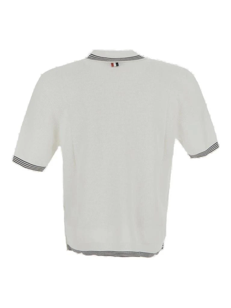 商品Thom Browne|Thom Browne Stripe Detailed Knitted Polo Shirt,价格¥4042,第2张图片详细描述