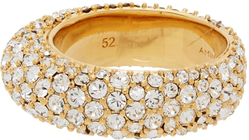商品Amina Muaddi|Gold Crystal Cameron Ring,价格¥1795,第3张图片详细描述