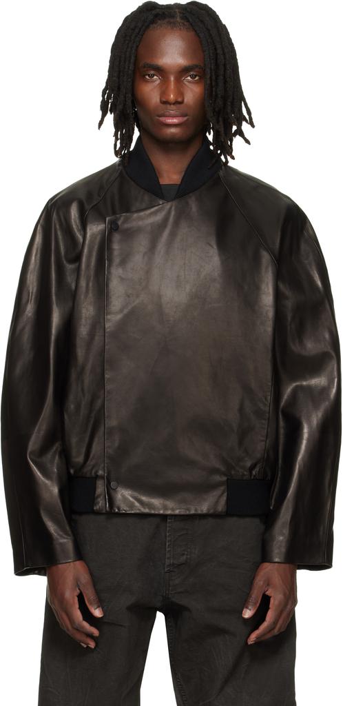 Shop Black Backlash Edition Calf Single Riders Leather Jacket on