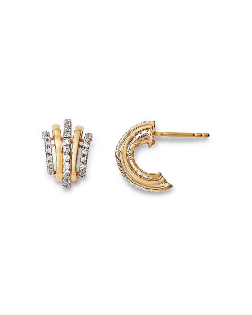 Diamond Multi Row Hoop Earrings in 14K Yellow Gold, 0.50 ct. t.w. 商品