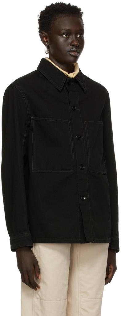 Black Denim Overshirt Jacket商品第2张图片规格展示