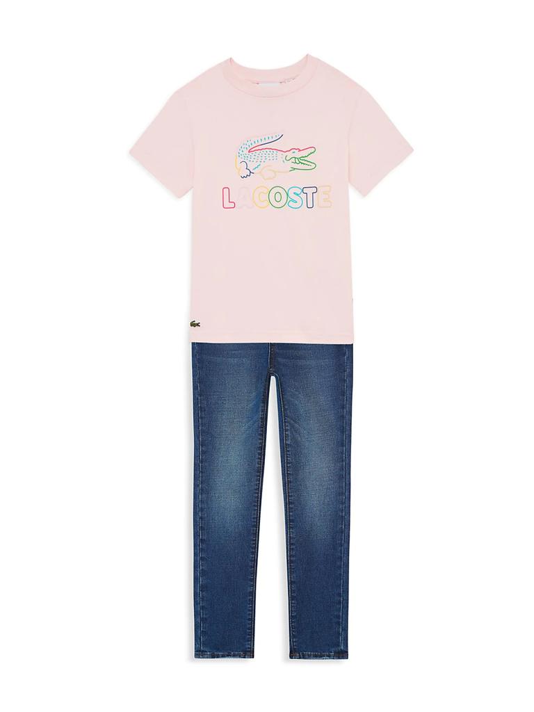 Little Girl's & Girl's Logo Cotton T-Shirt商品第2张图片规格展示