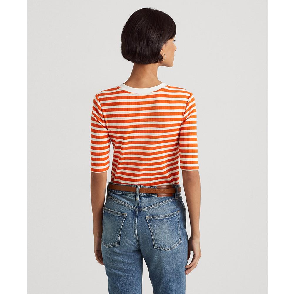 Striped Cotton-Blend Henley T-Shirt商品第2张图片规格展示