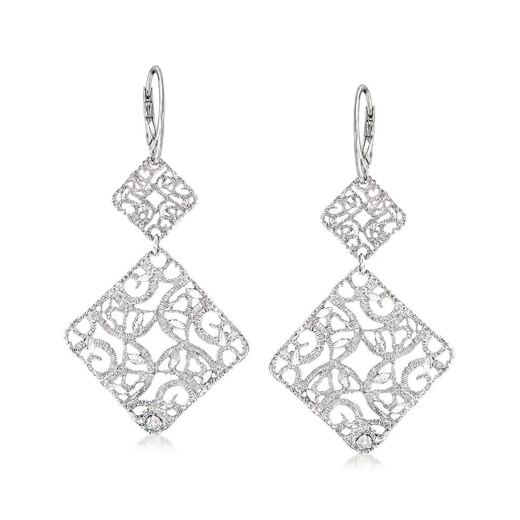 商品Ross-Simons|Ross-Simons Italian Sterling Silver Openwork Drop Earrings,价格¥962,第1张图片