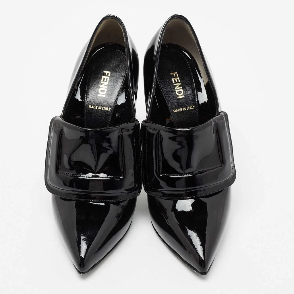 商品Fendi|Fendi Black Patent Leather Diamond Heel Pointed Toe Ankle Booties Size 38.5,价格¥3258,第3张图片详细描述