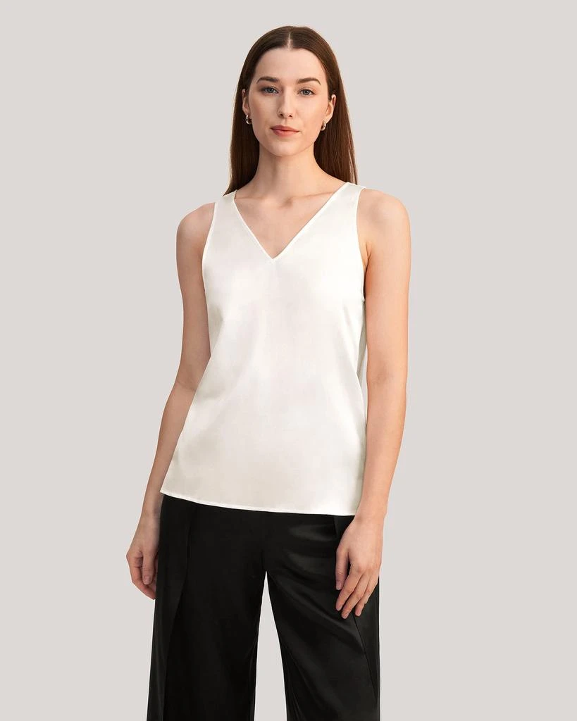 商品LILYSILK|V-Neck Sleeveless Silk Tank Top,价格¥715,第1张图片