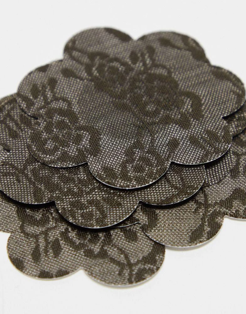 商品ASOS|ASOS DESIGN 3 pack fabric nipple covers in black,价格¥49,第3张图片详细描述