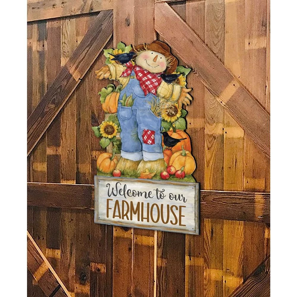 商品Designocracy|Holiday Door Decor Wall Decor Harvest Scarecrow Wooden Welcome Sign S. Winget,价格¥1099,第2张图片详细描述