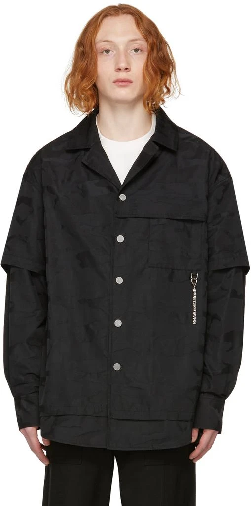 商品Feng Chen Wang|Black Camouflage Imprint Shirt,价格¥1140,第1张图片