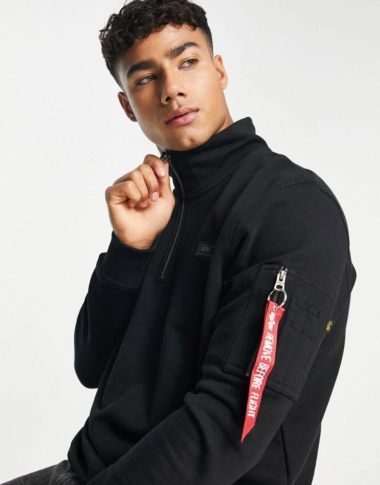 商品Alpha Industries|Alpha Industries X-Fit half zip sweatshirt in black,价格¥539,第3张图片详细描述