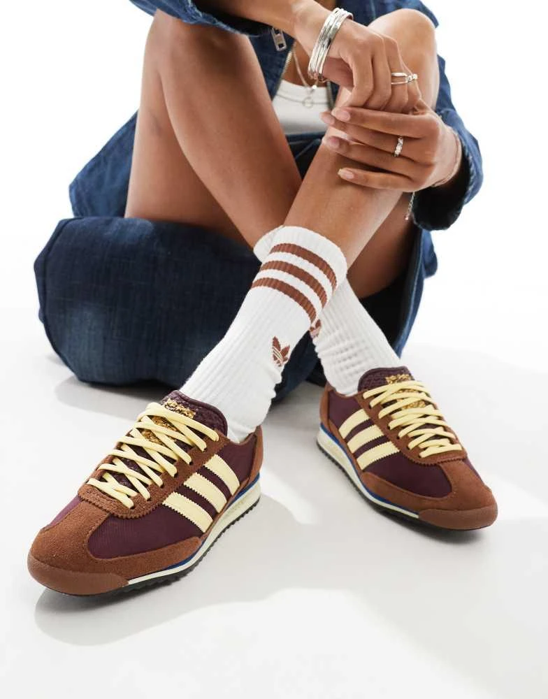 商品Adidas|adidas Originals SL 72 OG trainers in brown and yellow,价格¥794,第1张图片