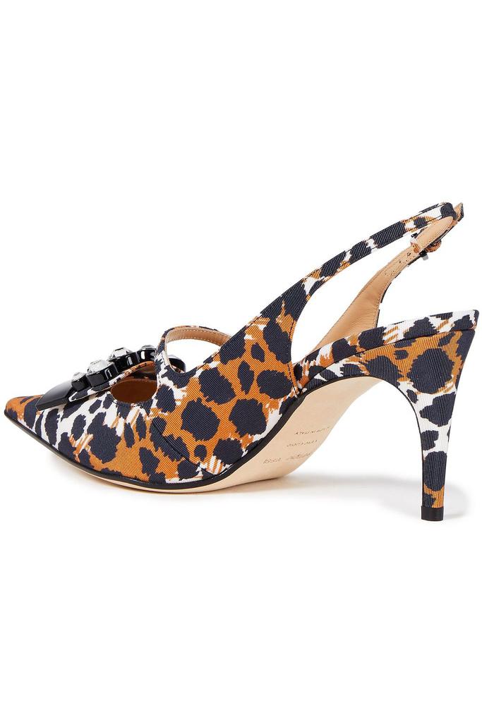 sr1 embellished leopard-print faille slingback pumps商品第3张图片规格展示