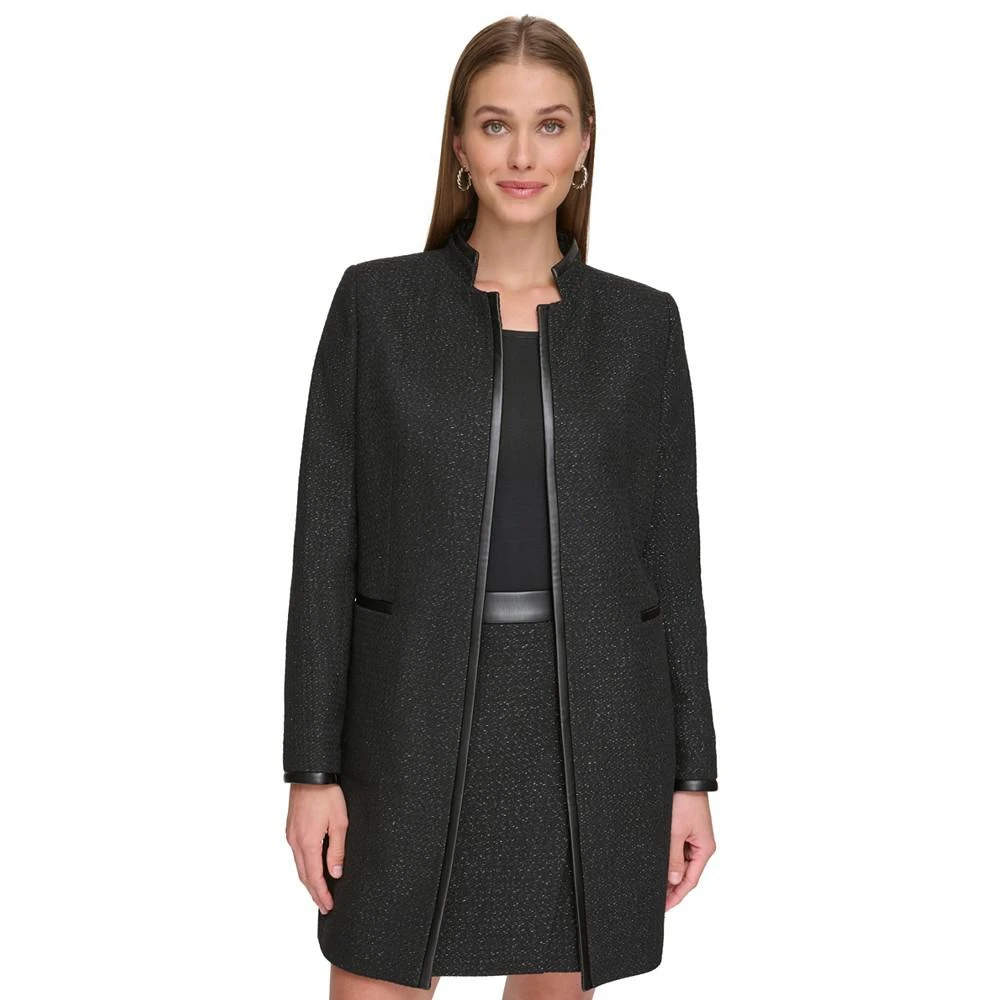 商品DKNY|Women's Lurex Open-Front Tweed Topper Jacket,价格¥402,第1张图片