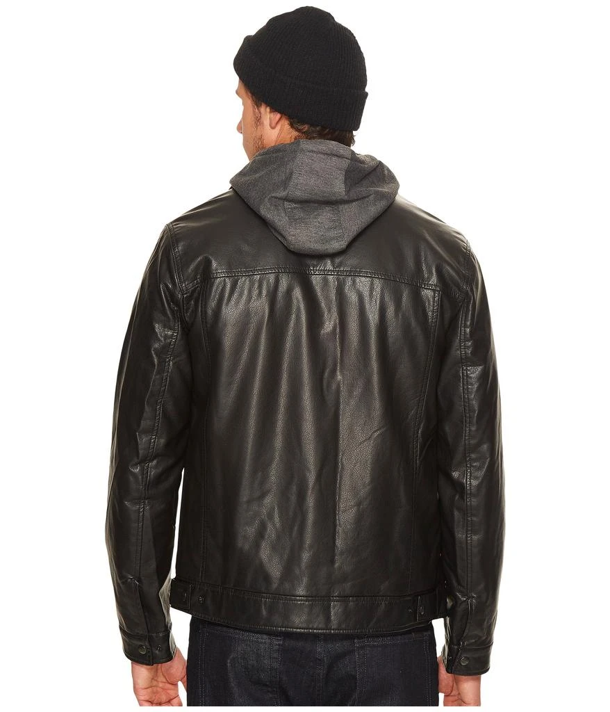 商品Levi's|Faux Leather Trucker with Jersey Hood and Fleece Lining,价格¥869,第3张图片详细描述