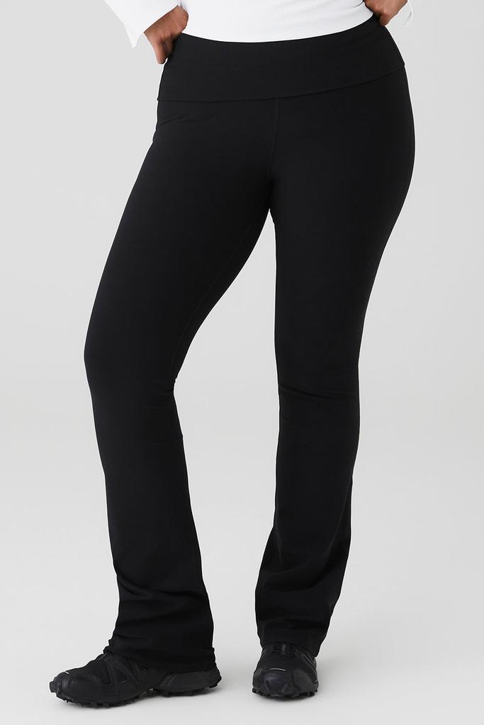 Alosoft Low-Rise Foldover Bootcut Legging - Black商品第5张图片规格展示