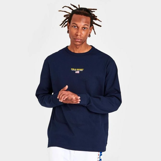 商品Ralph Lauren|Men's Ralph Lauren Polo Sport Small Logo Long-Sleeve Graphic T-Shirt,价格¥224,第3张图片详细描述