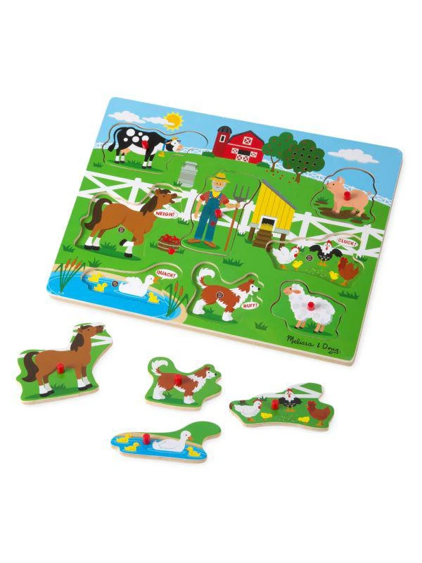 商品Melissa & Doug|Old Macdonald's Farm Sound Puzzle,价格¥135,第2张图片详细描述