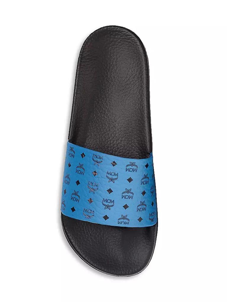 商品MCM|Logo Leather Pool Slide Sandals,价格¥1606,第5张图片详细描述