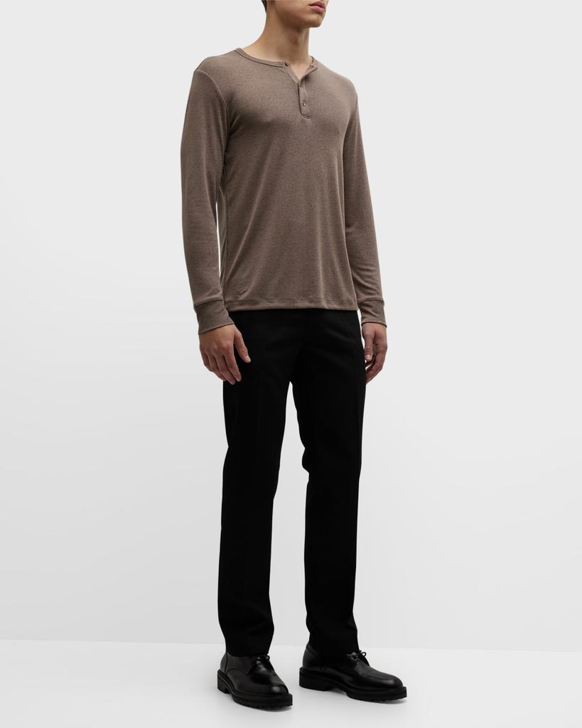 Men's Anemone Milano Contrast Long-Sleeve Henley商品第3张图片规格展示