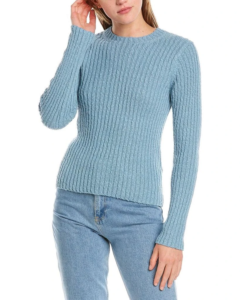 商品Vince|Vince Textured Rib Linen-Blend Pullover,价格¥426,第1张图片