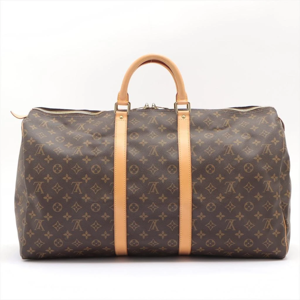 商品[二手商品] Louis Vuitton|Louis Vuitton Brown Monogram Canvas Leather Keepall 55 cm Duffle Bag Luggage,价格¥11870,第2张图片详细描述