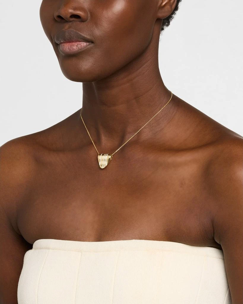 商品Peruffo|18K Yellow Gold Triangular Pendant Necklace with Diamonds,价格¥33458,第2张图片详细描述