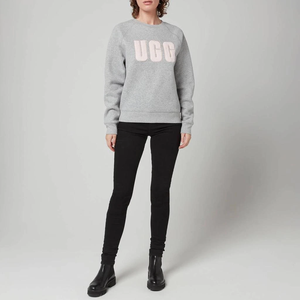 商品UGG|UGG Women's Madeline Fuzzy Logo Crewneck Sweatshirt - Grey/Sonora,价格¥534,第2张图片详细描述