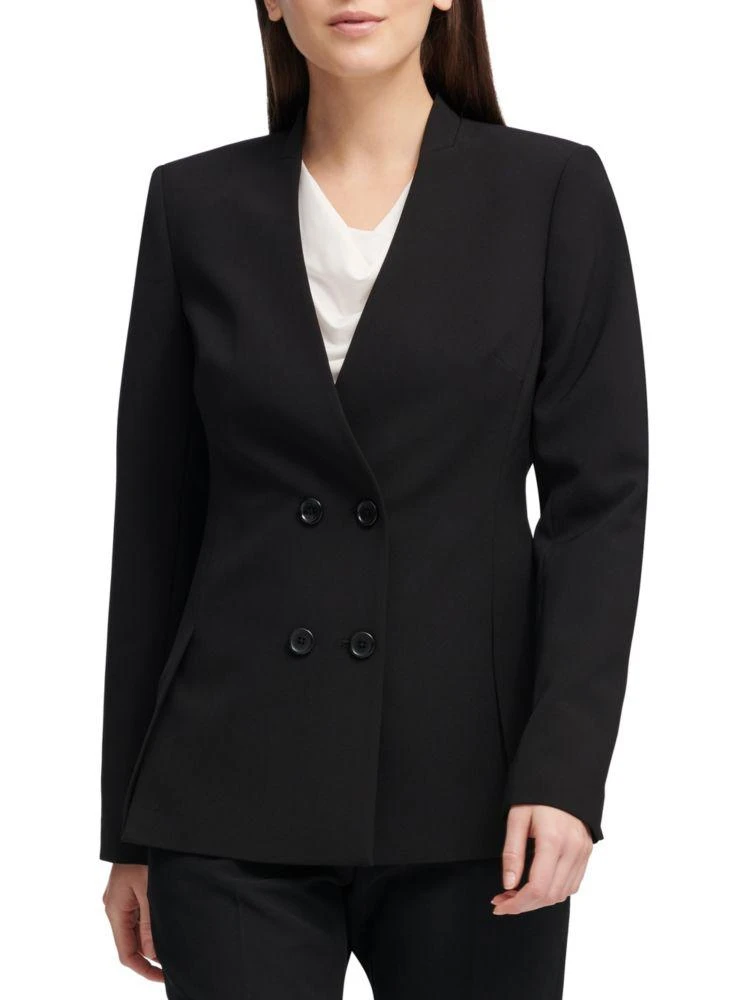 商品Donna Karan|Collarless Double-Breasted Blazer,价格¥519,第1张图片