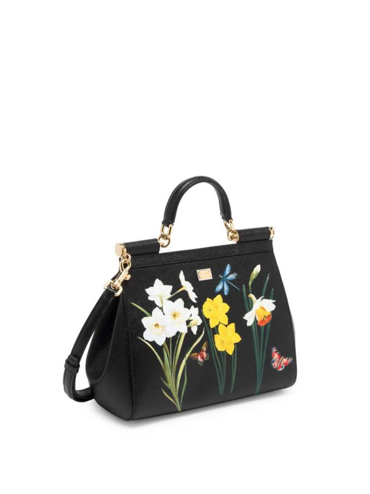 商品Dolce & Gabbana|Sicily Floral Leather Top Handle Bag,价格¥17831,第4张图片详细描述