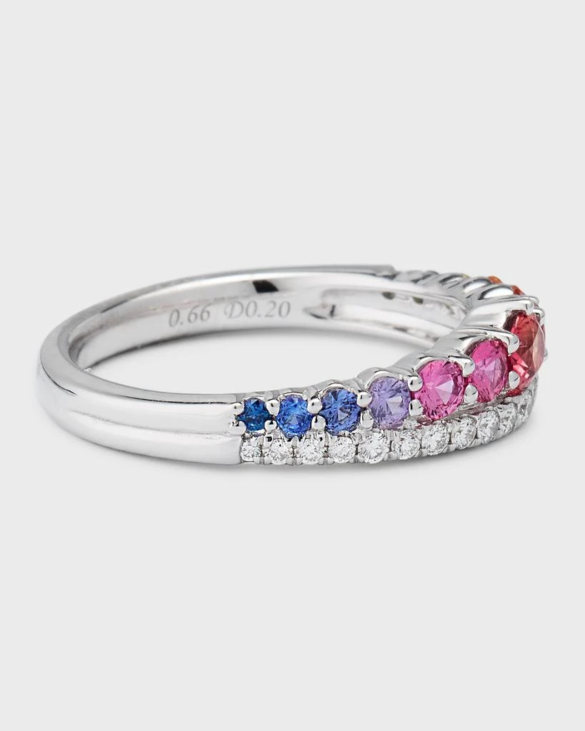 商品Lisa Nik|Rainbow 18K White Gold Double Chevron Sapphire and Diamond Band Ring, Size 6,价格¥19586,第4张图片详细描述