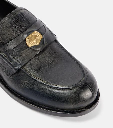 商品Miu Miu|皮革便士乐福鞋,价格¥11353,第5张图片详细描述