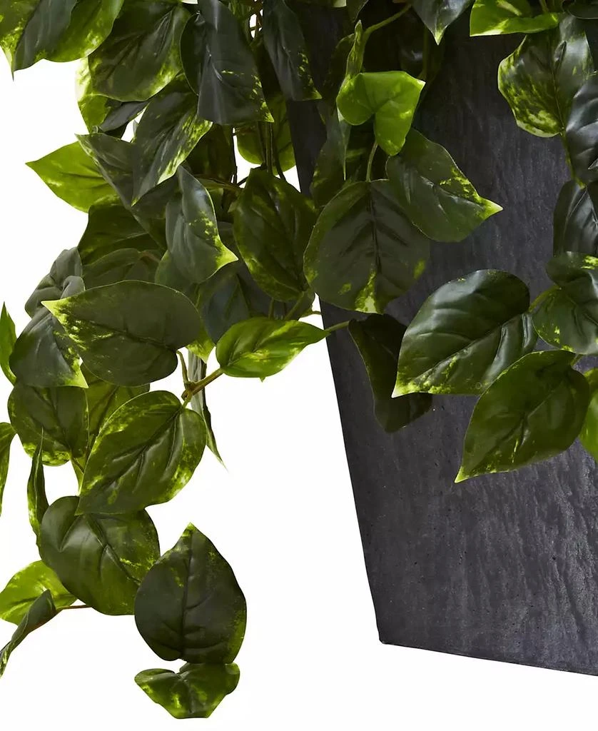 商品NEARLY NATURAL|Hanging Pothos w/ Slate Planter UV Resistant,价格¥1078,第3张图片详细描述