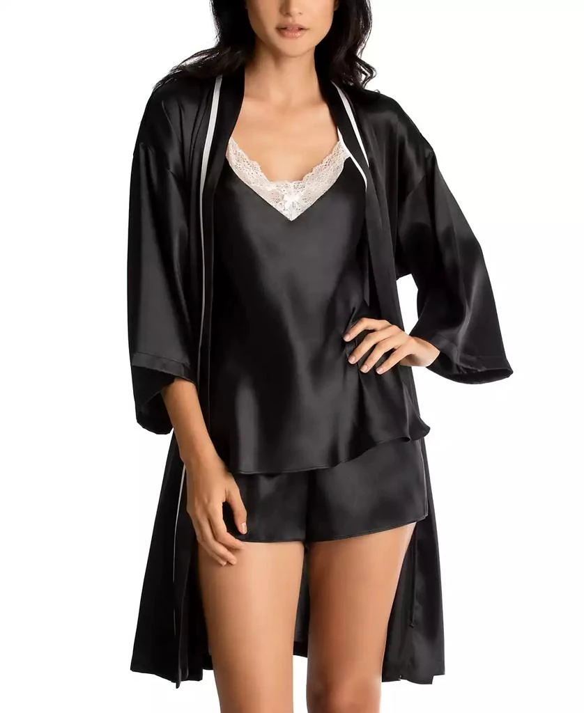 商品Linea Donatella|Bride Satin Wrap Robe, Cami & Tap Shorts Set,价格¥272,第1张图片