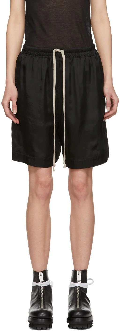 商品Rick Owens|Black Drawstring Boxer Shorts,价格¥2668,第1张图片