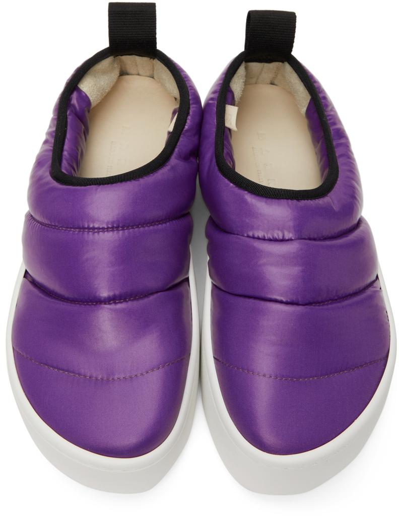 Purple Puffed Nylon Slip-On Low Sneakers商品第5张图片规格展示