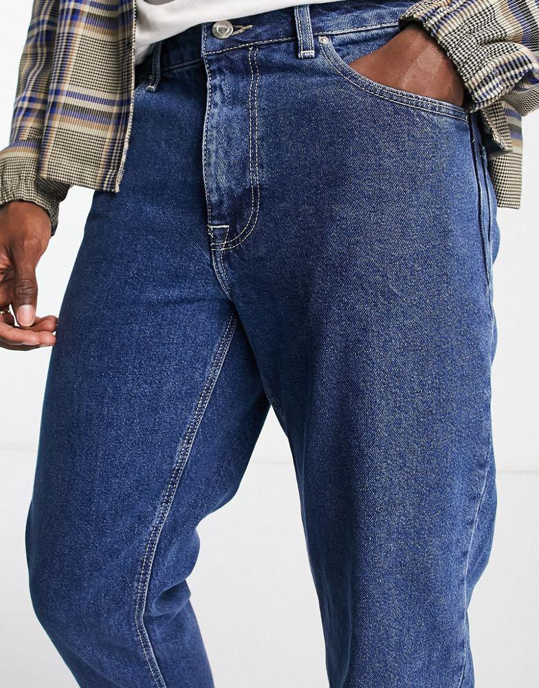 商品ASOS|ASOS DESIGN classic rigid jeans in mid stone wash blue,价格¥89,第6张图片详细描述