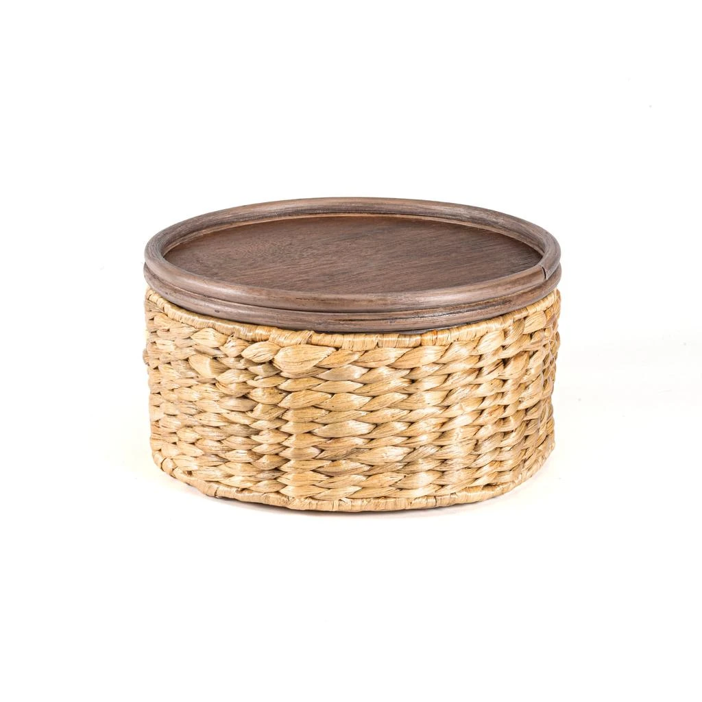商品happimess|Gouda Southwestern Hand-Woven Hyacinth Circular Nesting Baskets with Wood Lids, Natural (Set of 3),价格¥822,第3张图片详细描述